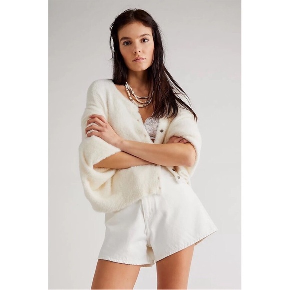 Free People FP One Wyatt Fuzzy Batwing Cardigan Sweater - Picture 3 of 16